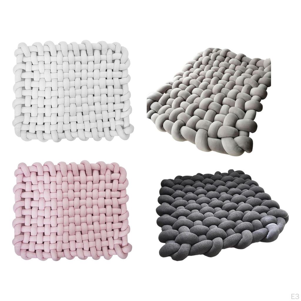 Decorative Knit Blanket ,Throw warm Mat ,Thick Soft Crochet blanket, Knitted Yarn for Lounge
