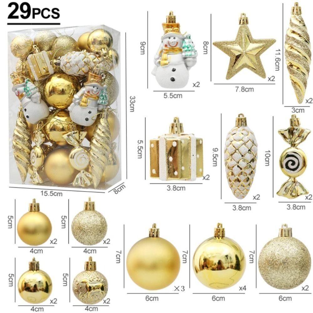 29/20Pcs Candy Cane Pine Cone Christmas Tree Balls Hanging Christmas Pendant  New Year