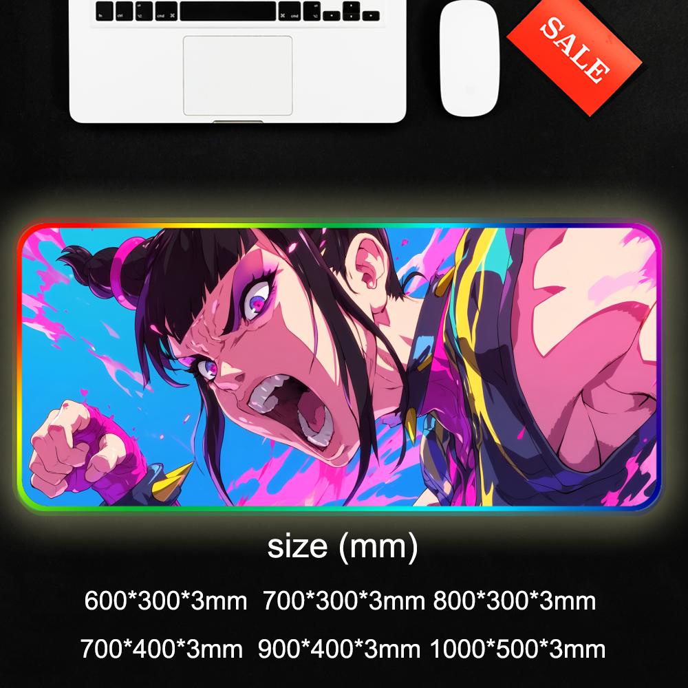 Juri Han Mouse Pad RGB Gaming Mousepad Big LED Pad PC Desk Mat Luminous Mouse Pad Large Keyboard Mats Table Rug With Backlit