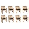 Day and Night - Day and Night Garden Chairs 8 Pcs Solid Teak Wood Cushions Black
