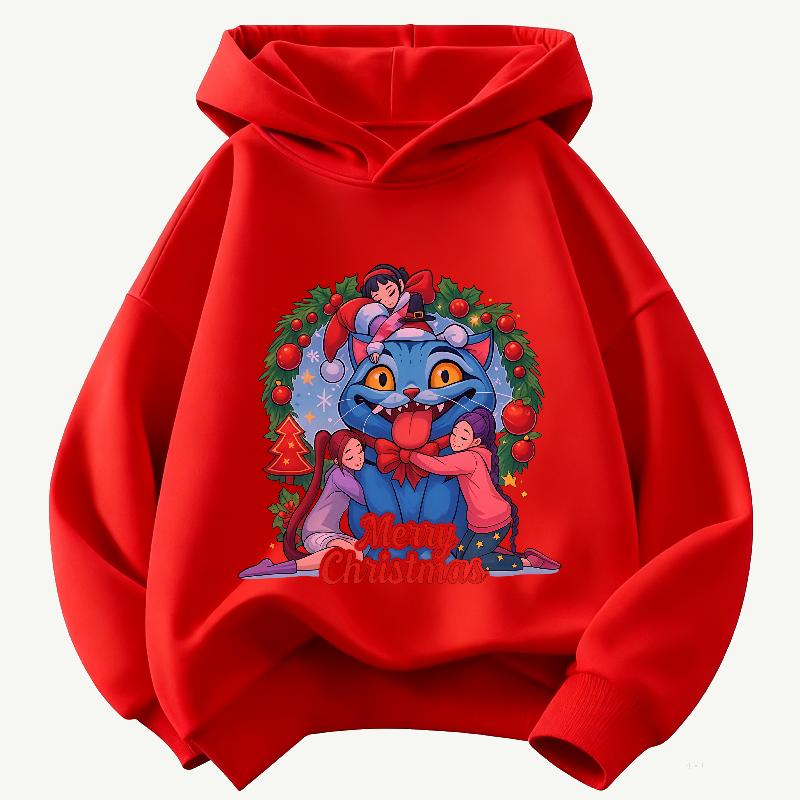 Christmas Gift KPOP Demon Hunter Children's Hoodie Boys' and Girls' Clothing Autumn and Winter Warm Children's Hooded Sweatshirt