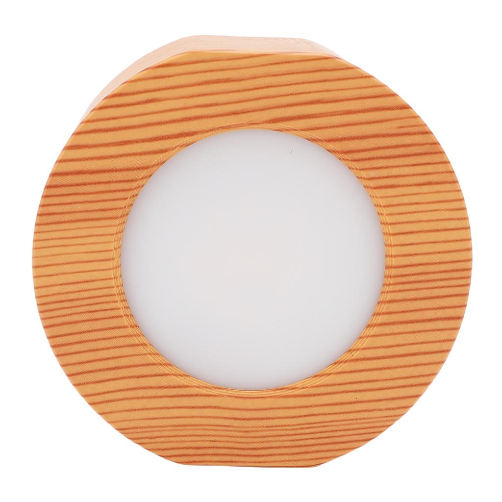 Batteriebetriebene Wandleuchte LED Wiederaufladbar Kabellos Wandlicht 3 Farbtemperaturen Dimmbar 360 Grad Drehbar Magnetkugel für Schlafzimmer Holzfarbe