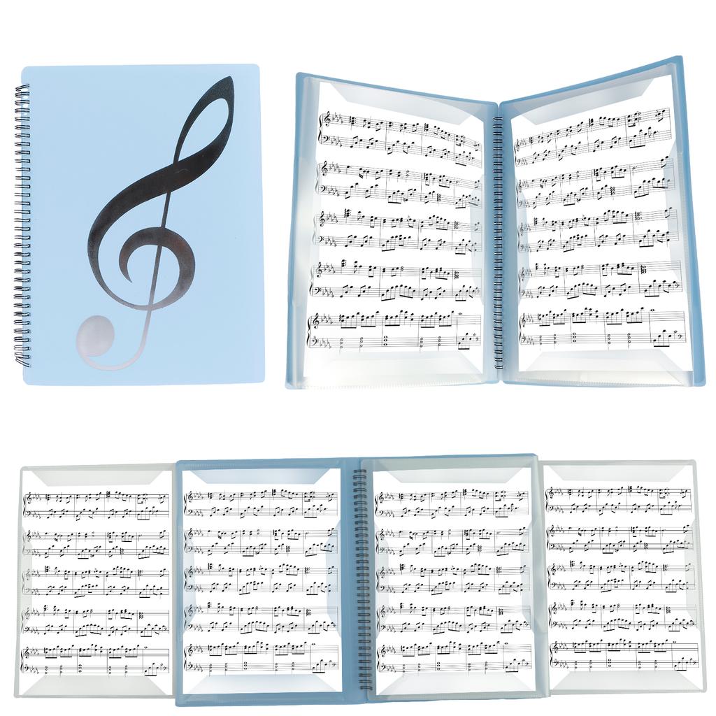 Sheet Music Folder 4 Pages Expand Piano Sheet Music Binder Elegant Spiral Music Binder Organizer A4 Size Writable Choir Folder