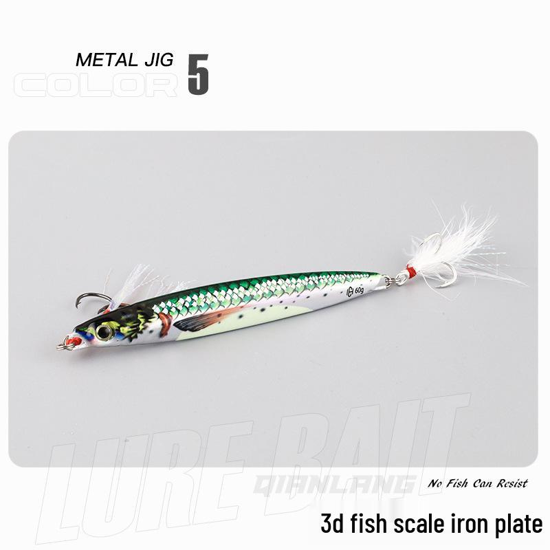 

3D Светящийся Быстро Тонущий Металлический Джиг для Морской Рыбалки: Идеально для макрели и кингфиша 200g