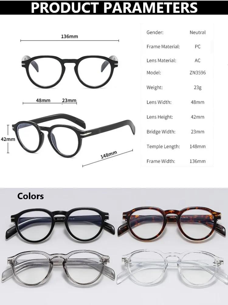 Fashion Clear Round Frame Glasses for Men Women Anti Blue Light Computer Eyewear Blocking Glasses