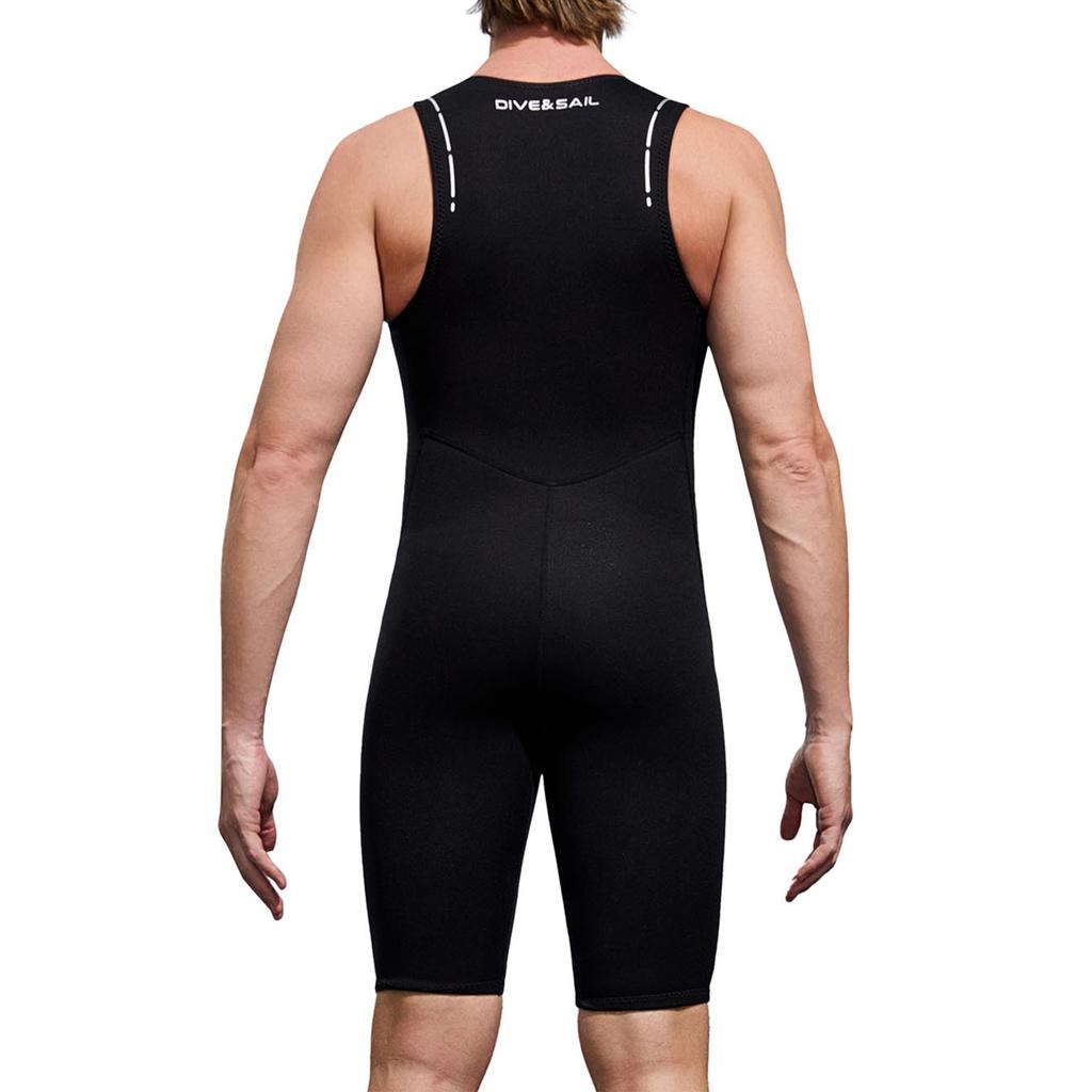 Herren 2mm Neoprenanzug Overall Ärmellos Reißverschluss vorne Einfarbig Body Schnorcheln Surfen Tauchen Badebekleidung