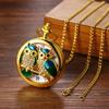 Owl Pocket Watch Skeleton Antique Roman Analog Display Waterproof Pocket Watch Pendant Necklace Chain Gold Birthday Anniversary Christmas Day Present