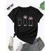 Paw Print Crew Neck T-Shirt, Casual Short Sleeve T-Shirt For Spring & Summer, Women's Clothing