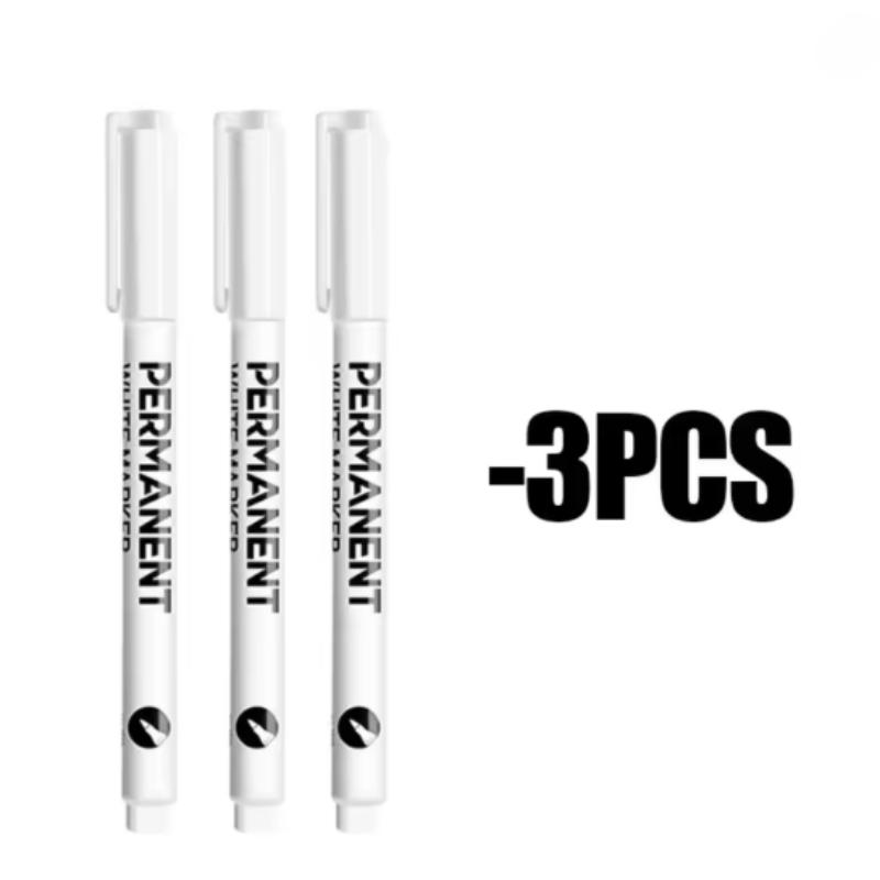 3/6Pcs Art Writing Waterproof White Paint Pen Fine Tip Oil-Based Marker Pen Acrylic Paint Marker Stationery Supplies