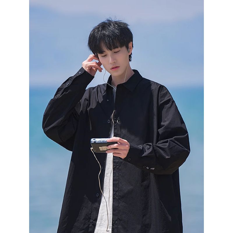 Boy Casual Trendy Workwear Long Sleeve White Shirt