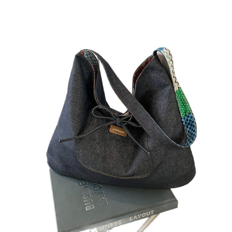 Premium-Sense große Kapazität Tragetasche 2025 neu doppelseitige Rückseite Retro Schulter Achseltasche