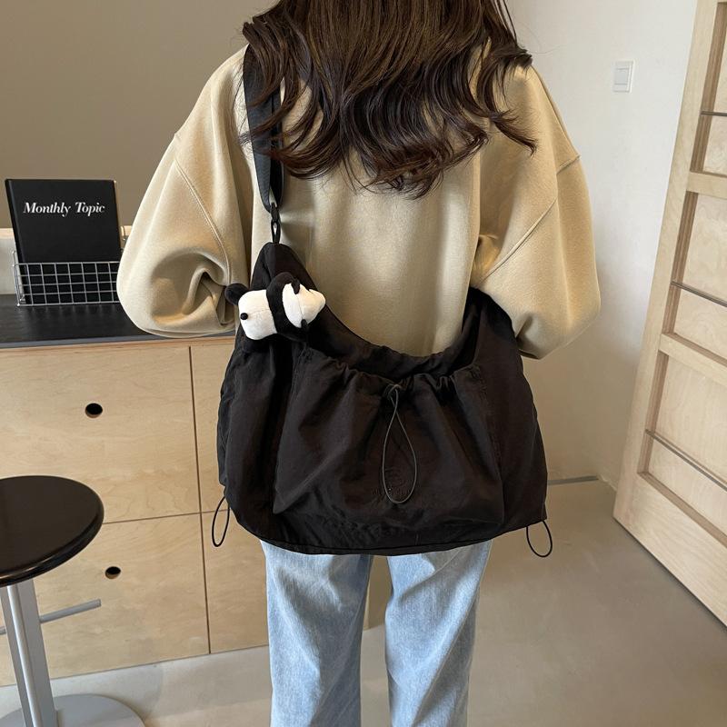Student Class Pleated Shoulder Bag Large Capacity Women's Bag Crossbody Bag