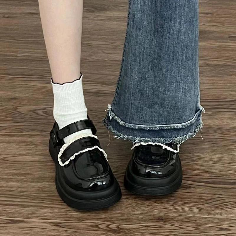 Fashion Round Toe Women's Shoes Platform Ladies Pumps with Medium Heels Loafers Elegant Dress Popular on Promotion Summer 2025 Slip Chic