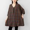 DIMANAF 2026 Summer New Plus Size Women T-Shirts Casual Vintage Print Plaid Blouse Shirts Lady Tops Tees Cotton Oversized
