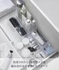 Yamazaki Tower Clear Bottom Stackable Drawer Organizer Set of 2 W8 x D16 x H3.7cm White Cutlery Storage Desk Tray 3642