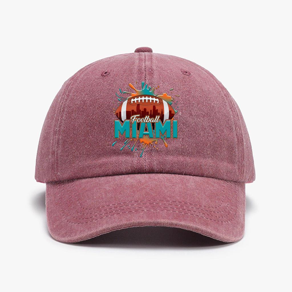 1 Stück Baseballkappe mit "MIAMI"-Aufdruck Unisex Retro Gewaschen Distressed Sonnenhut Outdoor Mode Accessoire Hut für Männer & Frauen