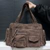 New Women's Fashionable and Spicy Motorcycle Bag, Retro Suede Large Capacity Tote Handbag
