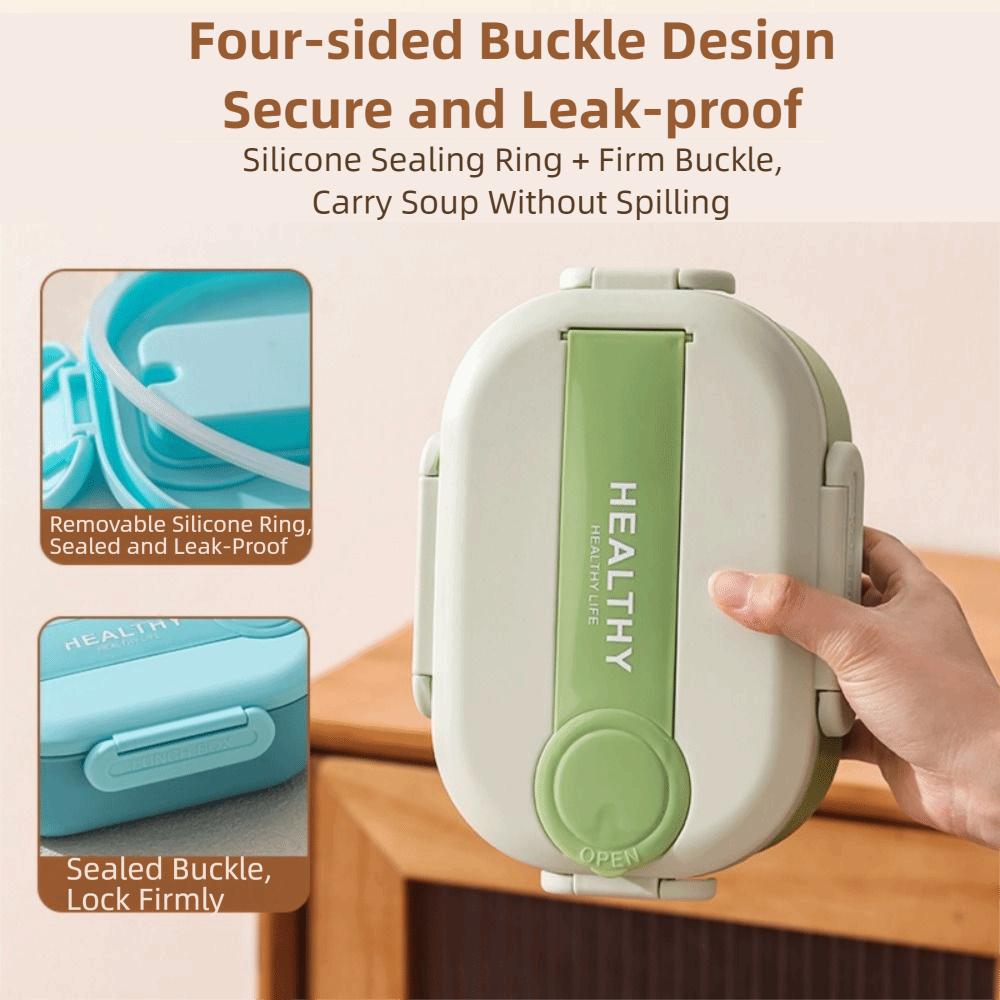 Stainless Steel Divides Food Container 3/4 Grids Food Storage Crisper Insulation Lunch Box  Outdoor