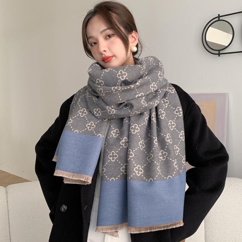 Women S Faux Cashmere Scarf Thick Warm Versatile Shawl Korean Fashion