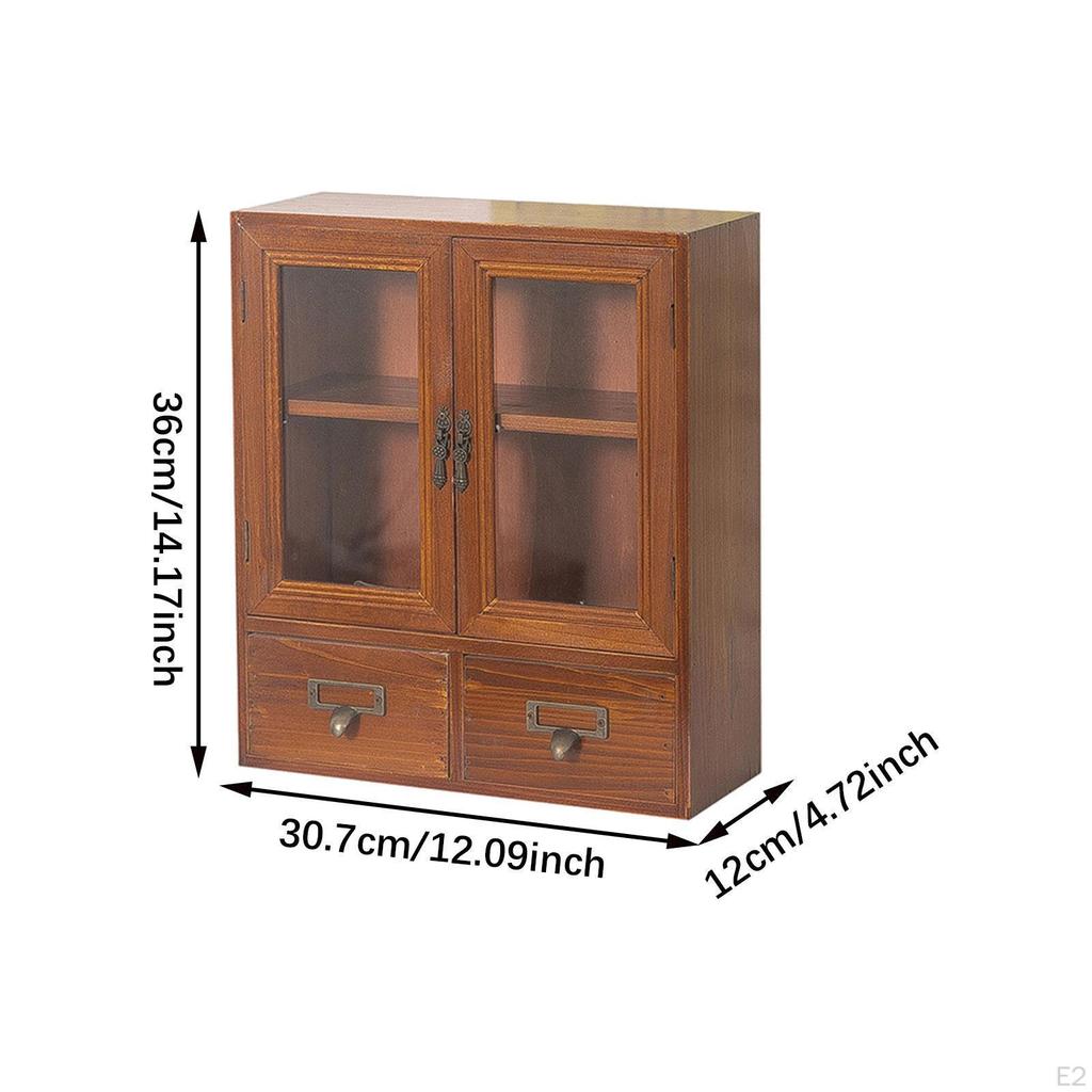 Dulap de Depozitare Organizator de Birou Bufet Decor Acasă Mobilier Retro Consumabile Afișaj Rustic din Lemn