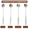 4 Pcs Silver Stainless Steel Coffee Spoon Set, 18cm Gold Flower Design, Multipurpose Tableware Tea, Desserts, and Gifting