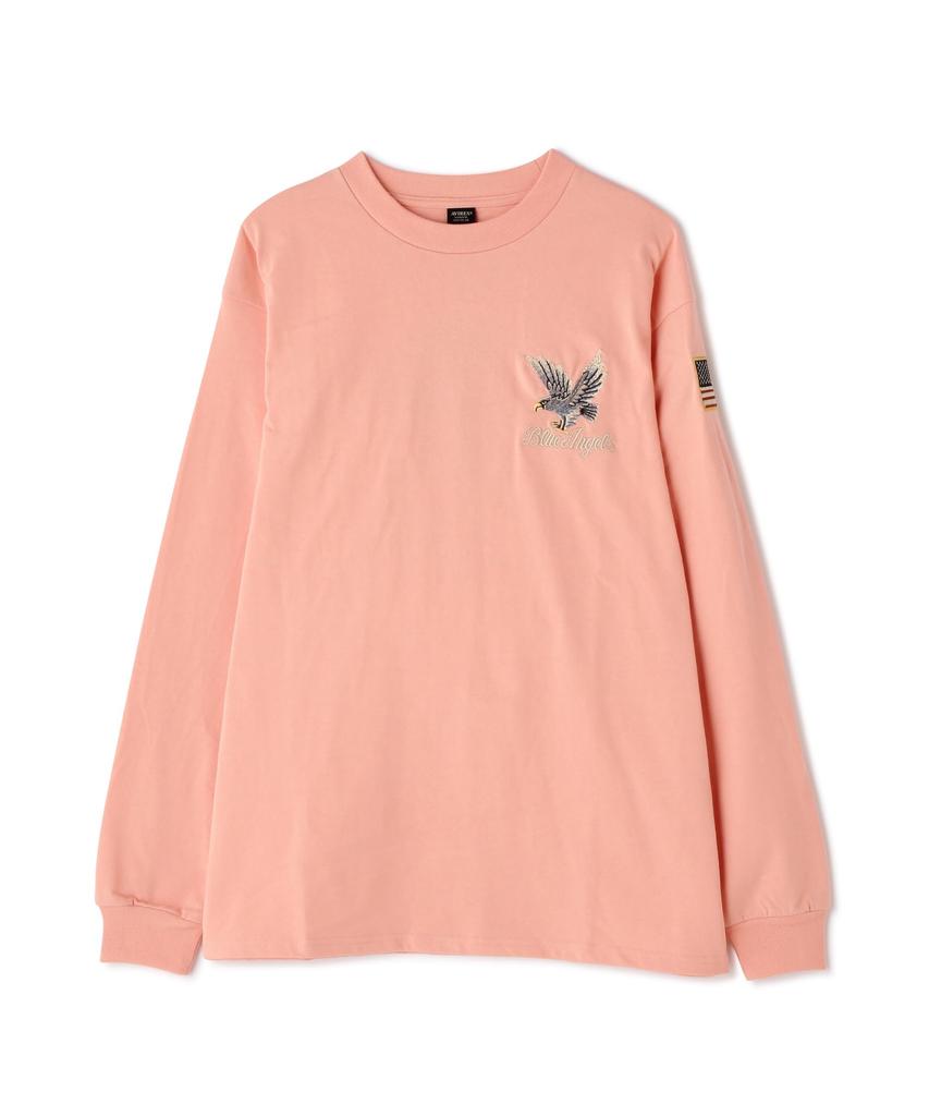 Avirex Long Sleeve Suka Embroidery Size M 090 Pink T-Shirt / Men's (783-4130009)