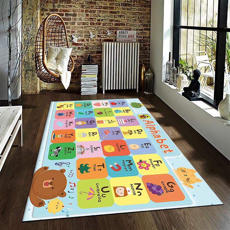 Colorful Alphabet Kids Carpet Suitable As a Non-slip Mat for the Living Room or Bedroom Sofa
