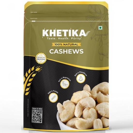 Кхетика Премиум Цельный Кешью 200 г | Сорт W320 | Сухофрукты, Кешью, Полезные Закуски, Хрустящий Кешью, Богат Белком и Питательный