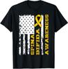 Spina Bifida Awareness Month Yellow Ribbon Flag Unisex T-Shirt