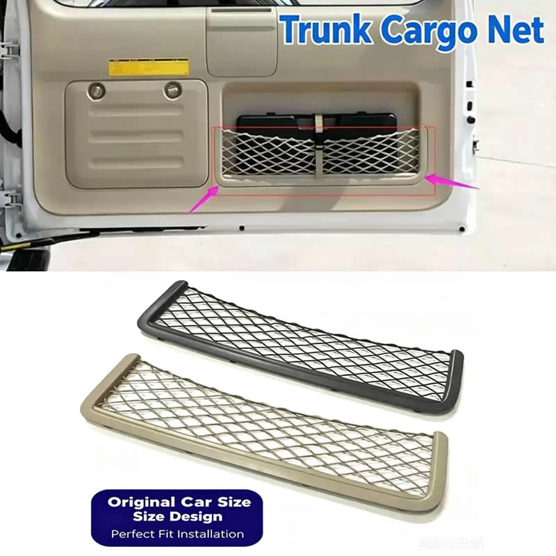Black, Gray Rear Trunk Tailgate Tail Door Toolbox Pocket Cage Storage Net for Toyota Prado LC120 2003-2009 Automotive Parts
