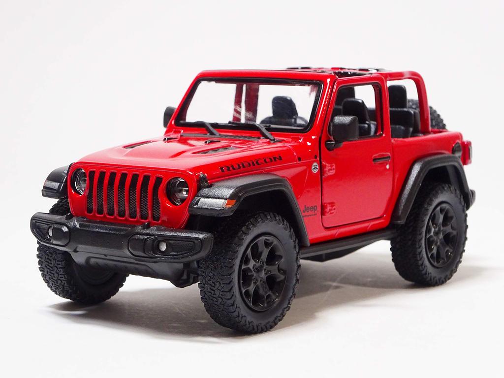 Kinsmart Jeep Wrangler Rubicon Red Open Top Scale Diecast Model KT5412A 1/34