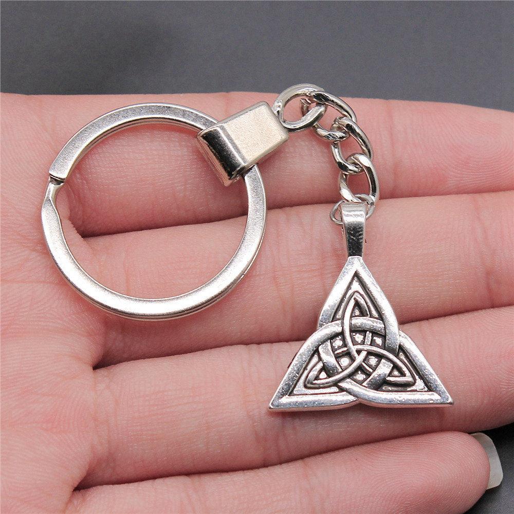Star of David Talisman Amulet Pendant Antique Bronze Metal Keychain with 30mm Ring for Boys Bag Charm