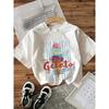 Sweet Life Ice Cream "Cartoon Printed Summer Round Neck Short Sleeve Comfortable T-shirt Top