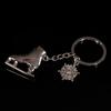 Silver Color Ice Skates Snowflake Pendant Key Ring Skating Key Chain Keychain