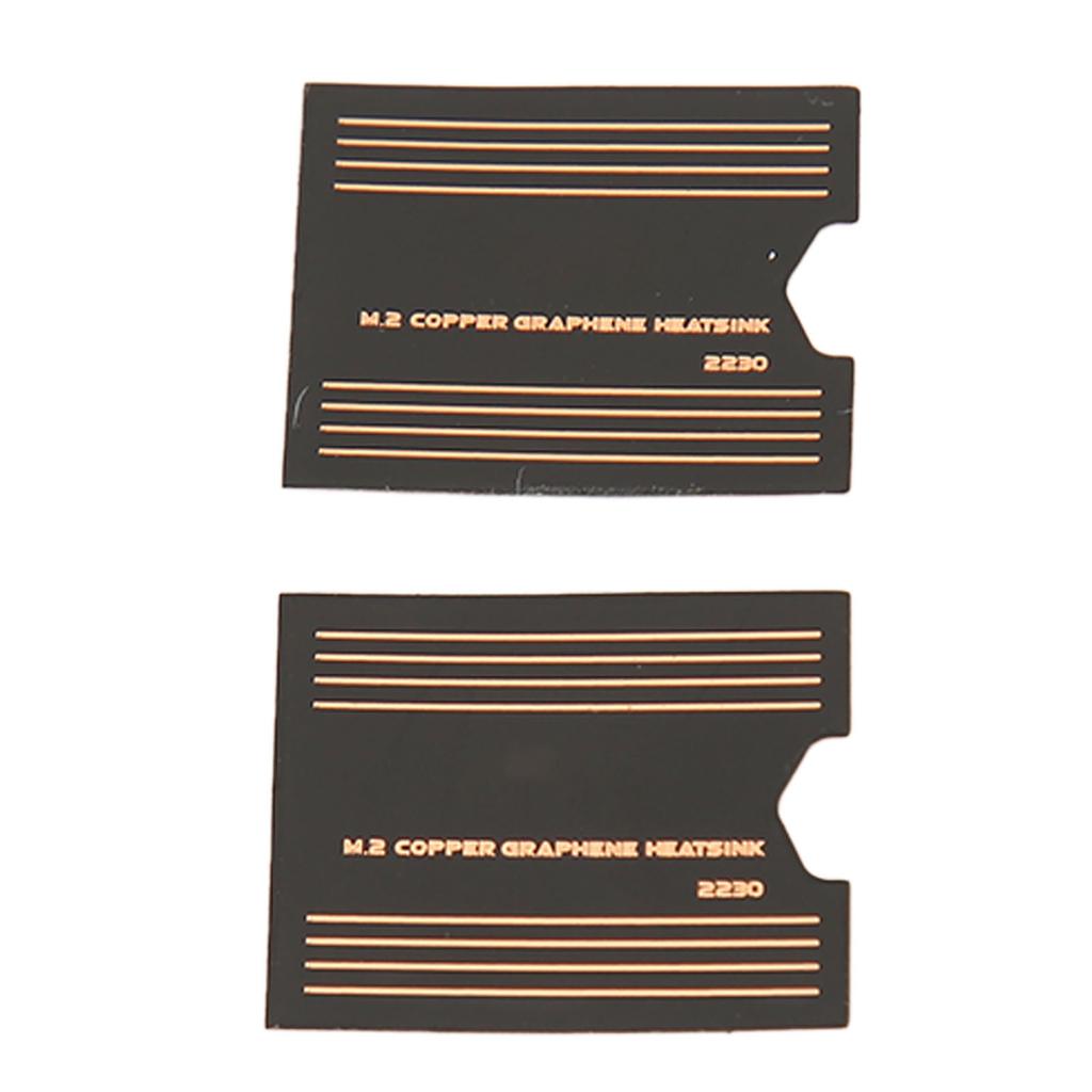 2PCS 2230 SSD Heatsink 0.15mm Brass Graphene 2230 SSD Thermal Cooling Pad for Laptop Gaming Consoles