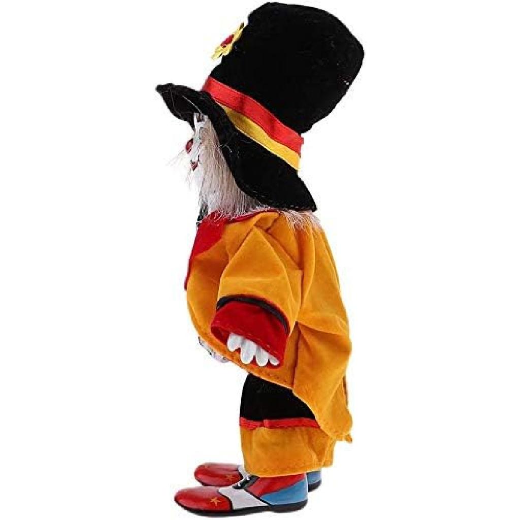 Taotenish Clown Doll Porcelain Clown Model Porcelain Doll Circus Props Delicate Arts Crafts for Home Decoration Desk Ornaments 18cm