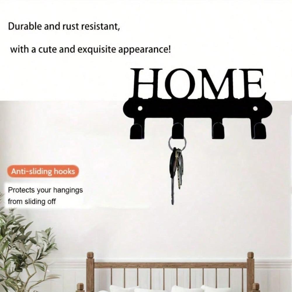 Stylish Metal Key Hook Wall Mounted Organizer Rust Resistant Powder Coated Coat Hat Hanger