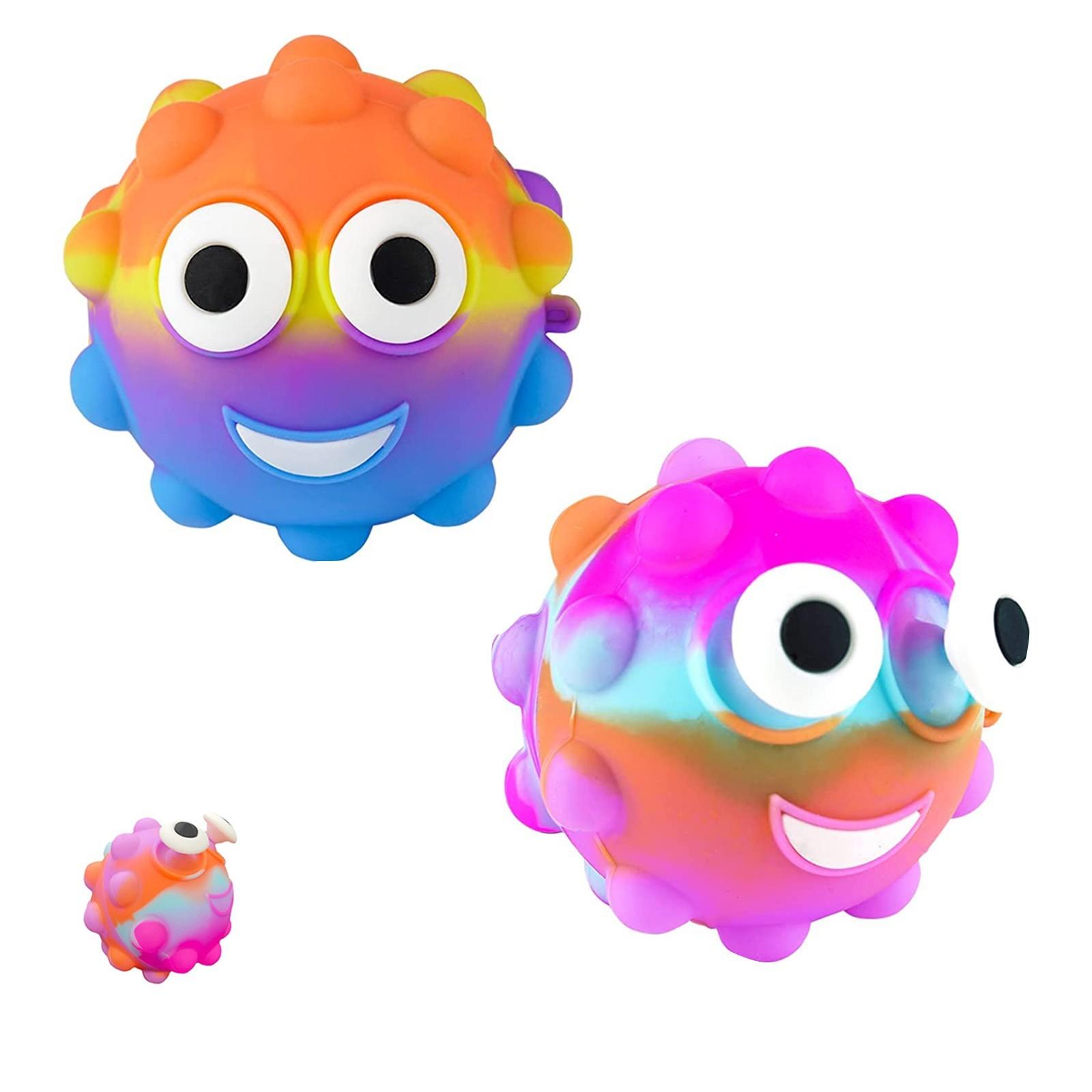 2pc Toy Ball Stress Relief Ball Push Bubble Sensory Ball Pressure Silicone Ball For Kids Adults Stress Anxiety Relief Toys