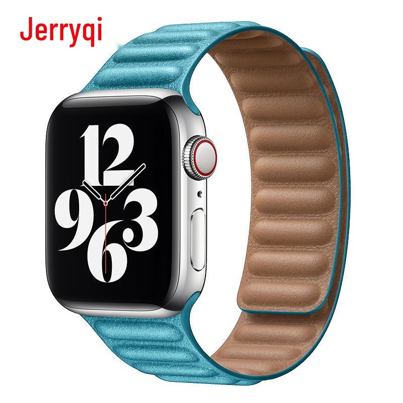 Dvoubarevný magnetický kožený řemínek na zápěstí Apple Watch pro Series SE/765432