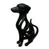 Hollow Curved Dog Sculpture Desktop Ornament, Surface Sitting Hound Figurine, Matte Housewarming Gift White One-Piece Molded for Home Office