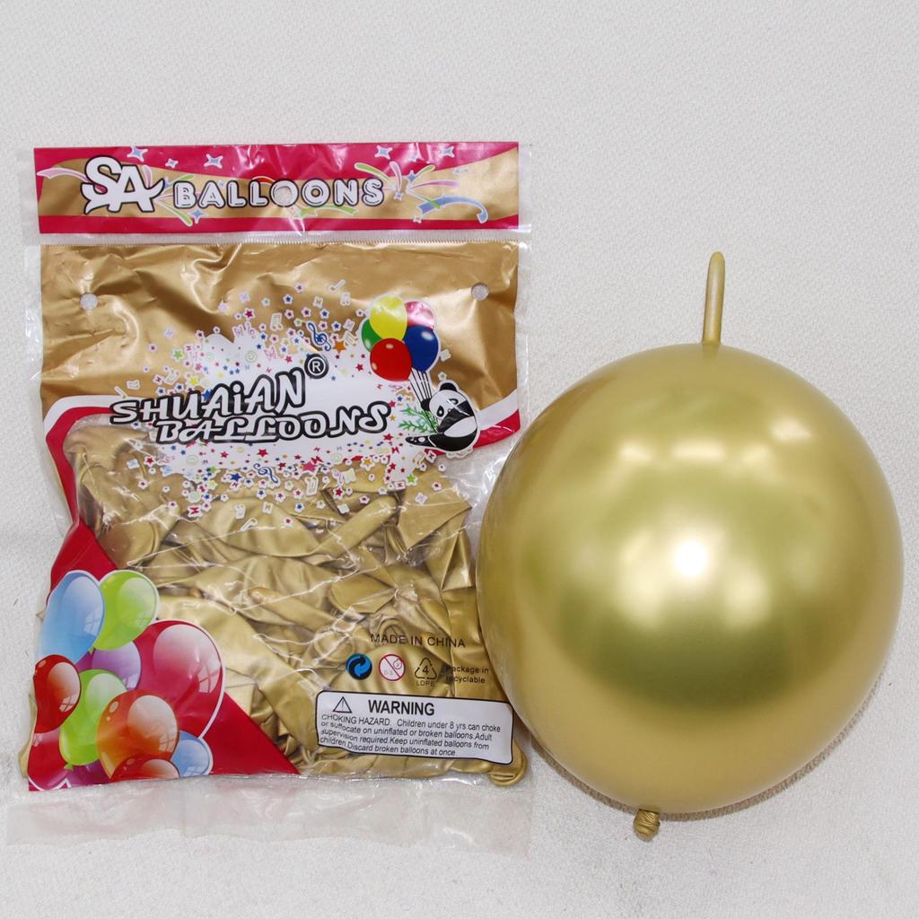 Shuai An Metallic Chrome Balloons: Gold, Silver, Blue, Green, Purple - 5", 10", 18", 36" Round Latex Party Decorations
