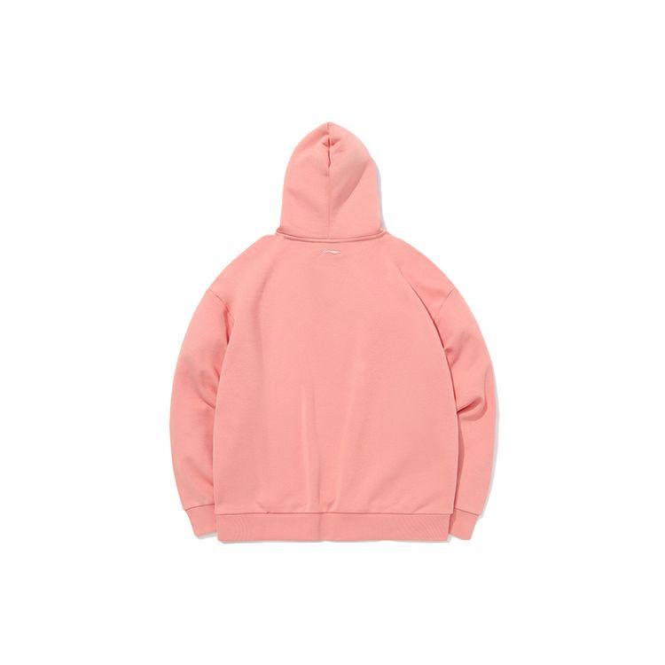 Li Ning Sports Fashion Series Loose Pullover Hoodie Men Hoodies Pink AWDQB38-6