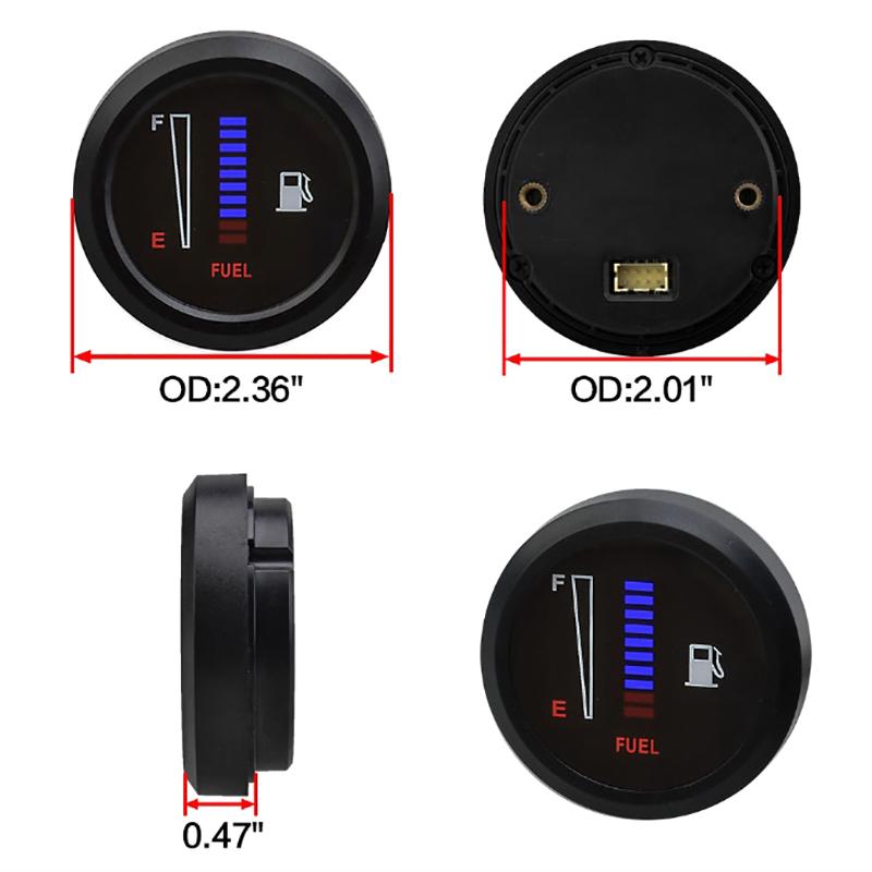 Universal Car Motorcycle Fuel Level Gauge Meter Gauge Electronic Auto Benzine Meter