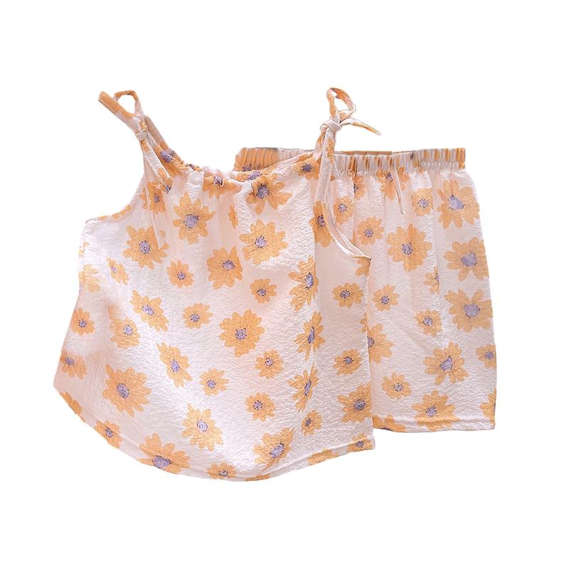 Baby Mädchen Sling Top und Shorts Zweiteiler Sommer Bedrucktes Kinderbekleidungsset