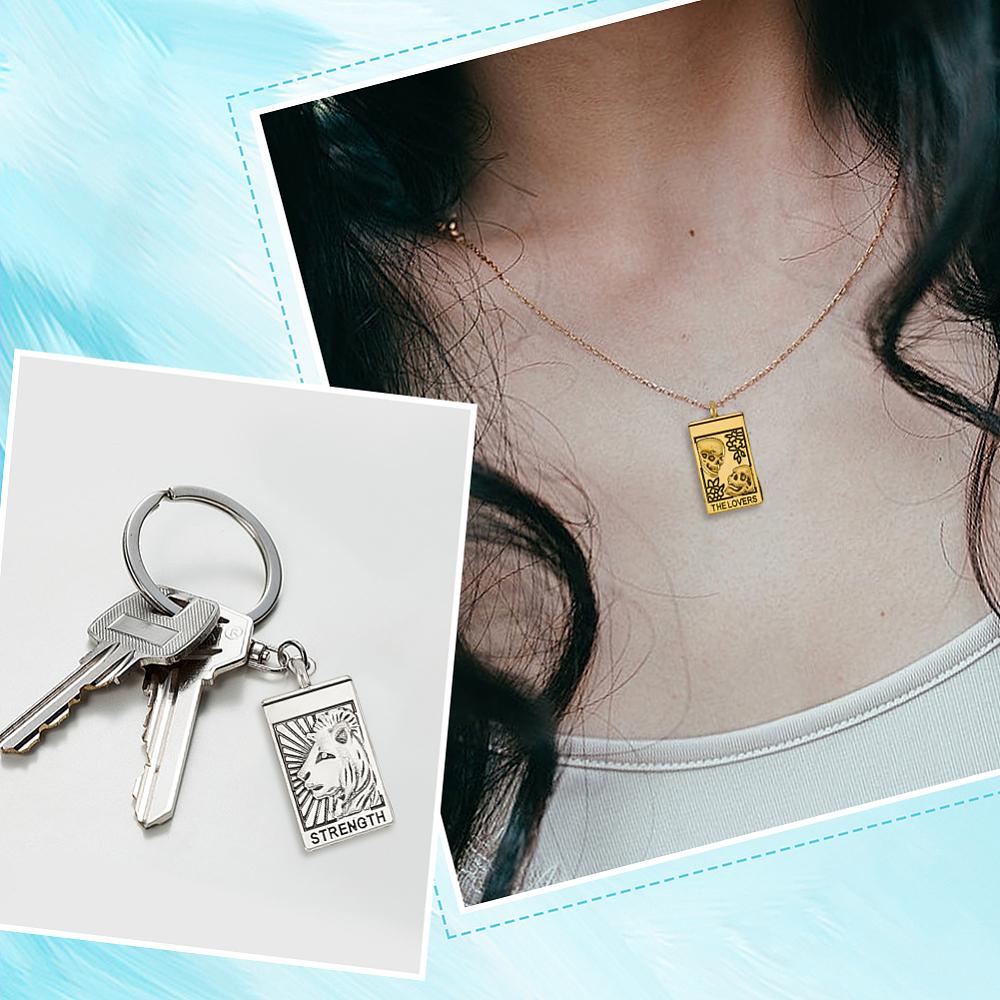 60Pcs 12 Styles Zinc Alloy Pendants Rectangle with Tarot Charms Antique Silver & Antique Golden 26x13x1.5~2.5mm Hole: 2mm 5pcs/style