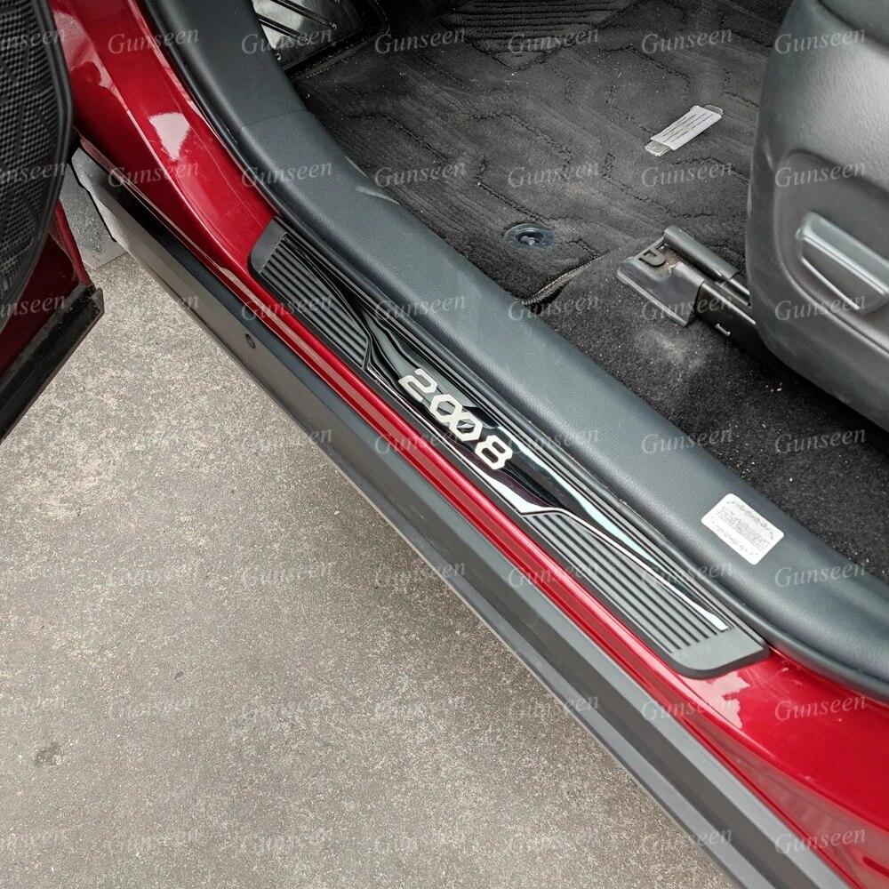 

Для Peugeot 2008 GT, защита для порога автомобиля, накладка, аксессуары, наклейка для педали, 2018 2017 2015 2016