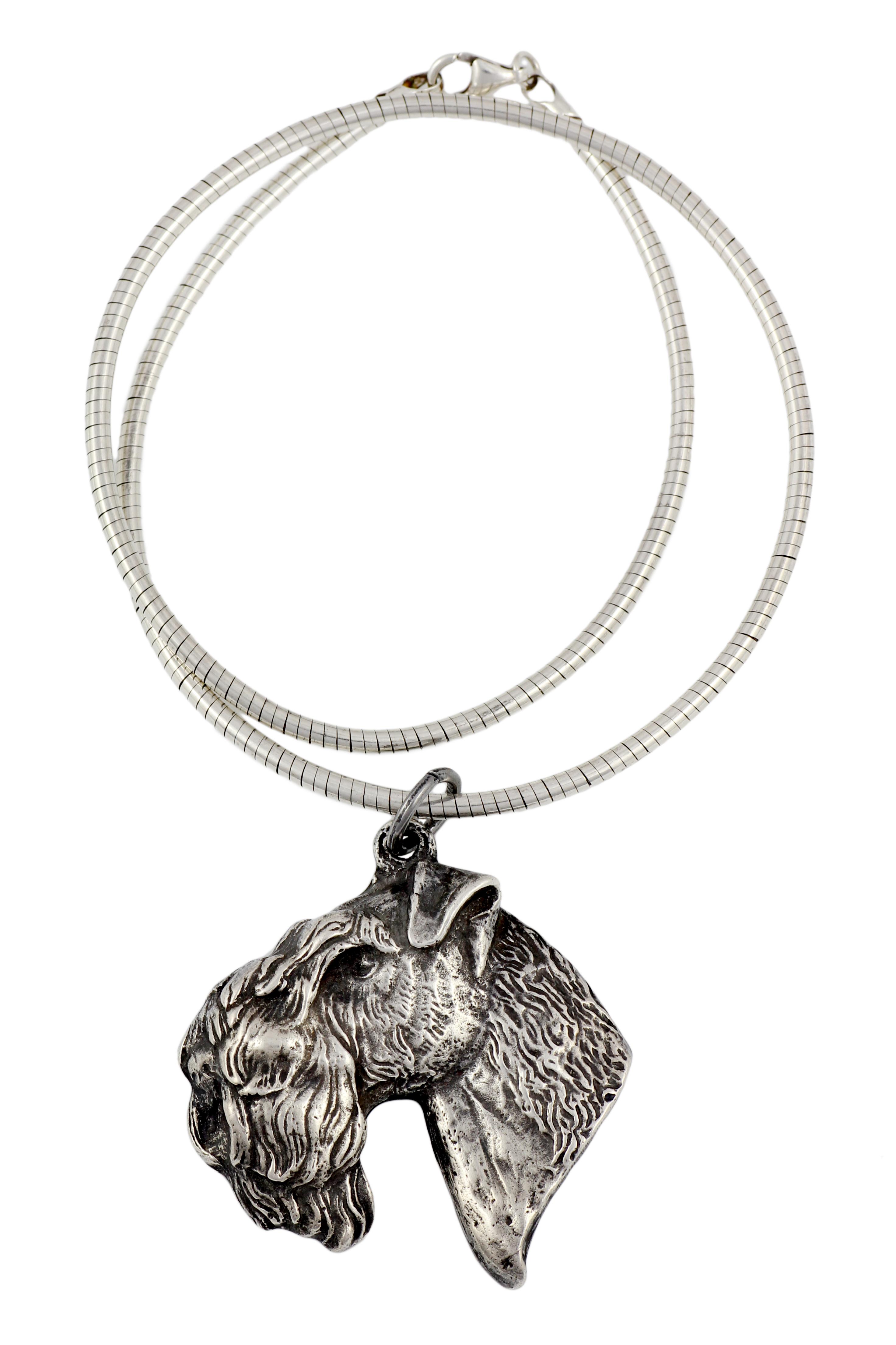 

Kerry Blue Terrier, Irish Blue Terrier I - Dog necklace, unique jewellery for the dog fan, unique adder pendant by Art-Dog brand срібний