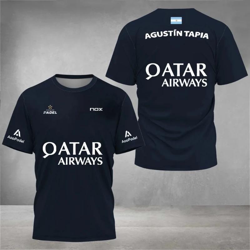 Camiseta Deportiva Padel de Manga Corta Transpirable Verano Secado Rápido Calle Hombre