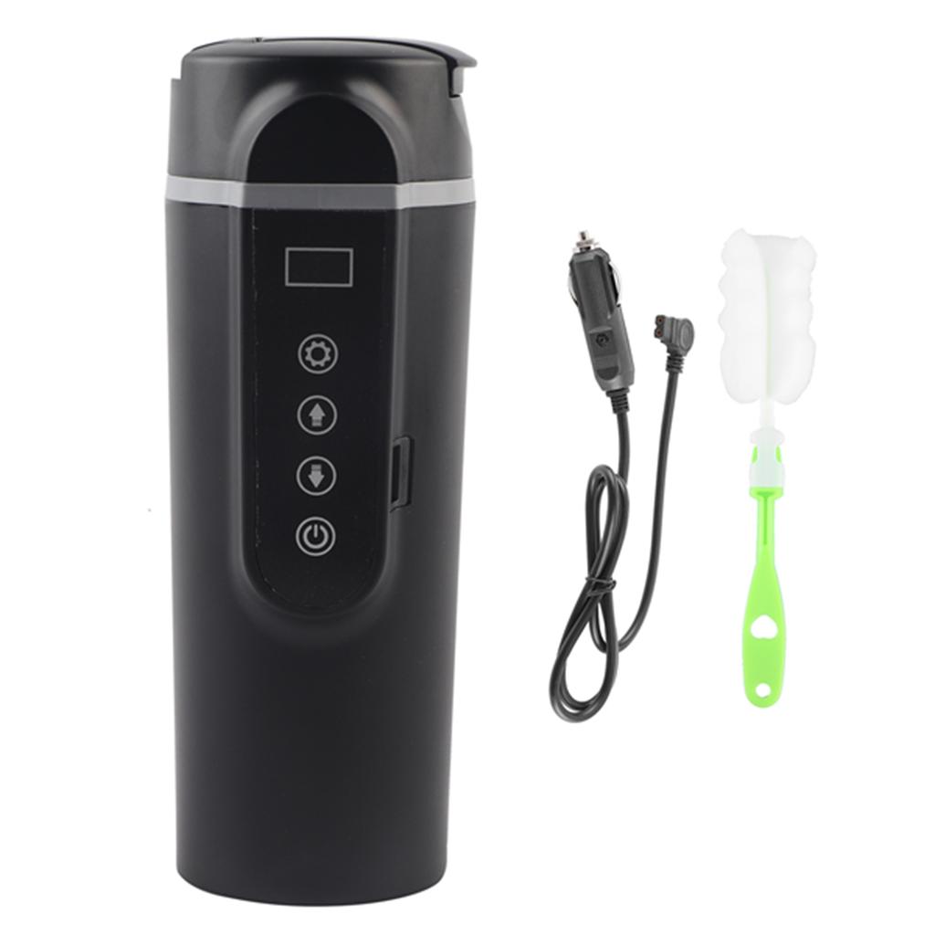Car Heating Cup Stainless Steel Universal LCD Intelligent Temperature Display 500ml 12‑24V