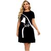 Elegante vestito t-shirt a maniche corte moda vacanza al mare abiti midi donna abbigliamento stampa 3D